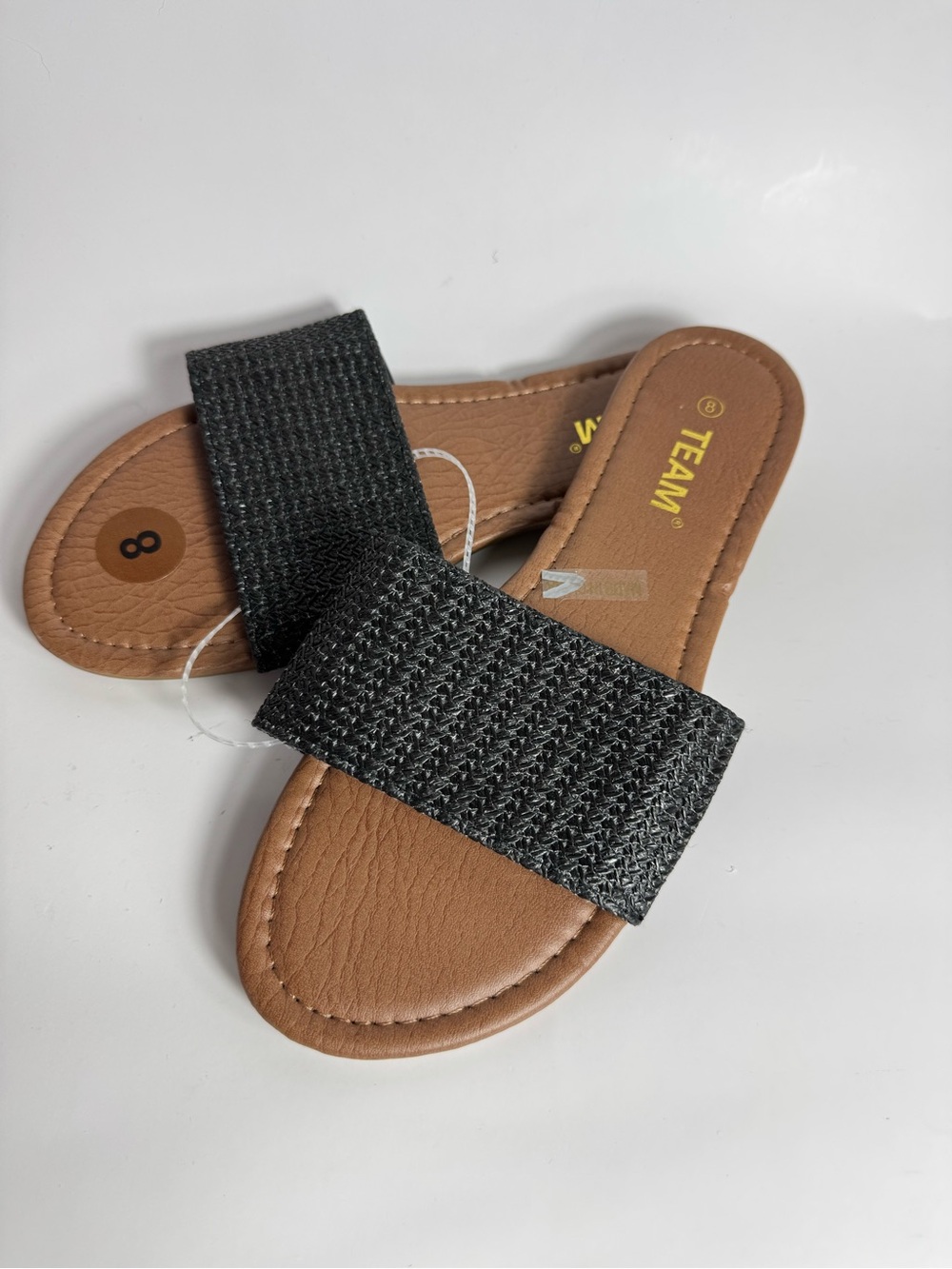 Team Black Woven Slide Sandals for Women